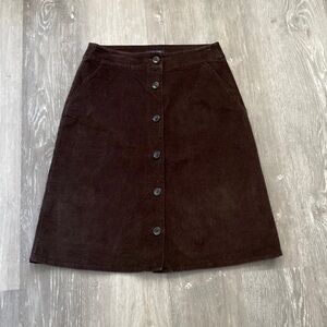 Land’s End Dark Brown Corduroy Skirt